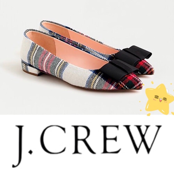 J. Crew Shoes - J Crew Pointed-toe flats in snowy Stewart tartan